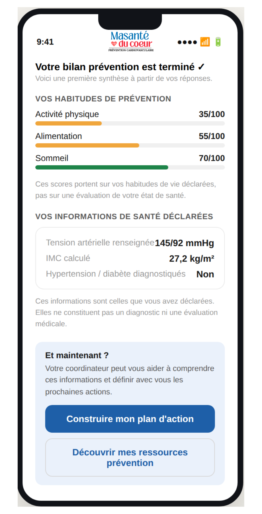 Aperçu du parcours Masantéducoeur